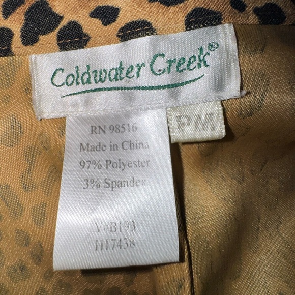 Coldwater Creek Leopard Print zip up with collar lightweight jacket size PM GUC - Picture 5 of 11